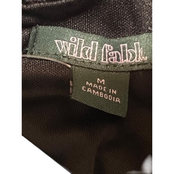 NWT Wild Fable M Black Rose Flocked Velvet Burnout Off-Shoulder Recycle Material - Picture 9 of 16